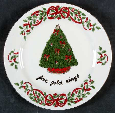 Ribbon Holly Accent Salad Plate by Centurion