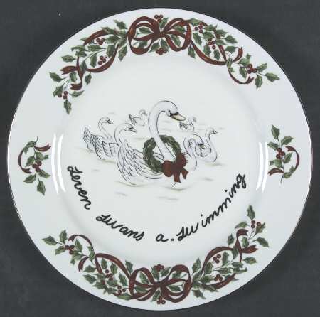 Ribbon Holly Accent Salad Plate