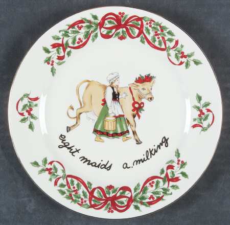 Ribbon Holly Accent Salad Plate
