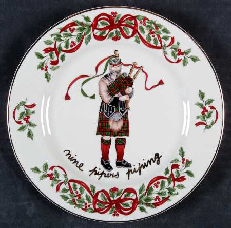 Ribbon Holly Accent Salad Plate