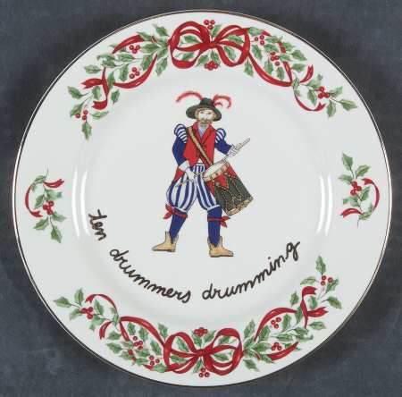Ribbon Holly Accent Salad Plate