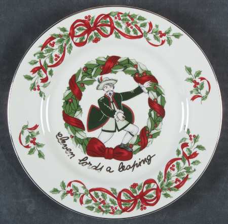 Ribbon Holly Accent Salad Plate