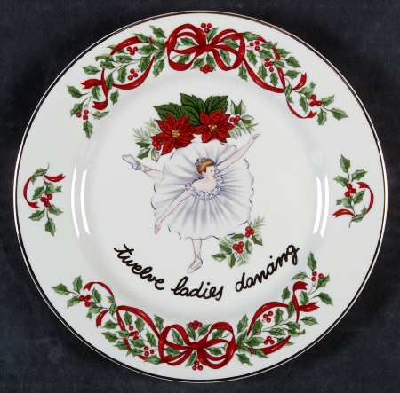 Ribbon Holly Accent Salad Plate