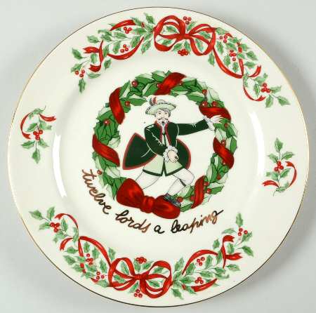 Ribbon Holly Accent Salad Plate
