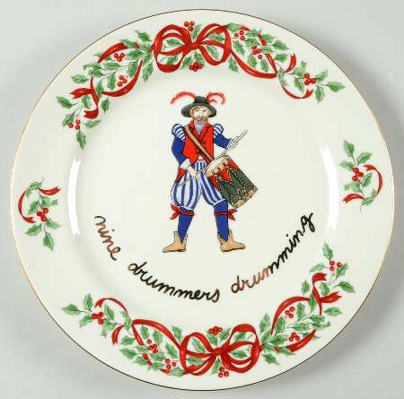 Ribbon Holly Accent Salad Plate