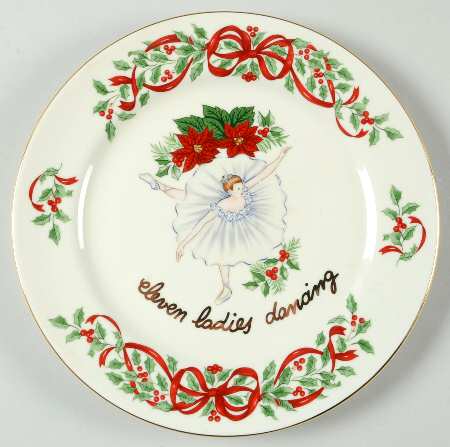 Ribbon Holly Accent Salad Plate