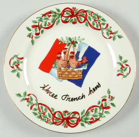 Ribbon Holly Accent Salad Plate