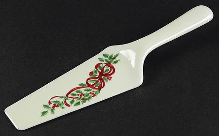 Ribbon Holly Solid Ceramic Pie/Cake Server
