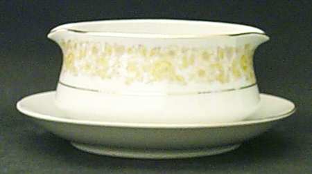 Golden Rose Gravy Boat with Attached Underplate