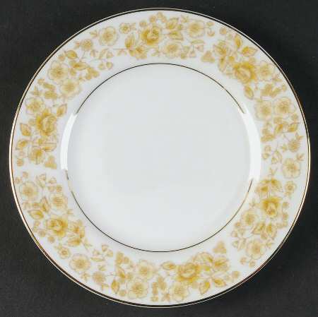 Golden Rose Bread & Butter Plate