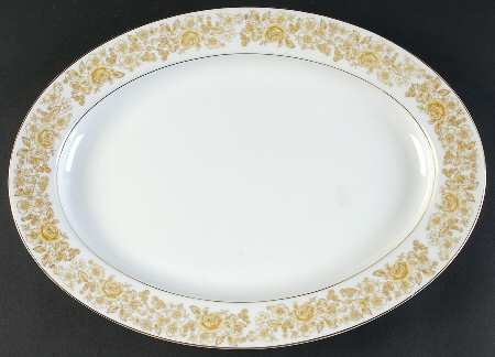 Golden Rose 16" Oval Serving Platter