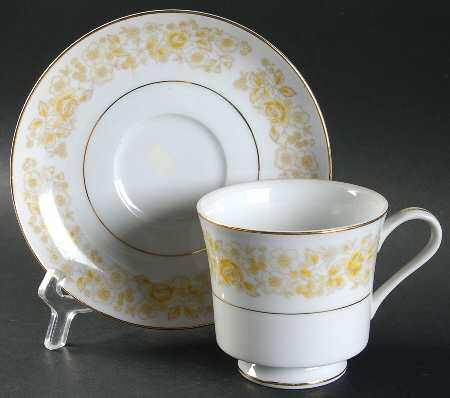 Golden Rose Footed Cup & Saucer Set