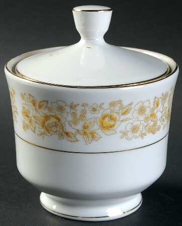 Golden Rose Sugar Bowl & Lid
