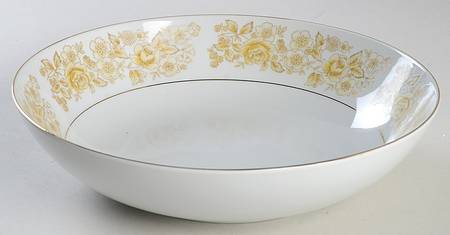 Golden Rose 9" Round Vegetable Bowl