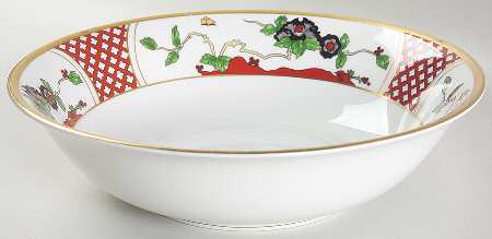 Chinese Flowers 9" Round Vegetable Bowl