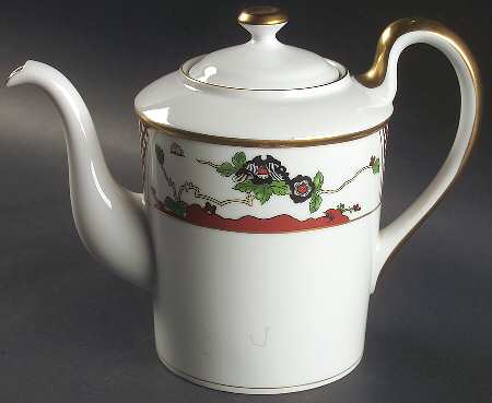Chinese Flowers Coffee Pot & Lid
