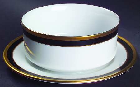 Dior Monogram Black Gravy Boat with Attached Underplate