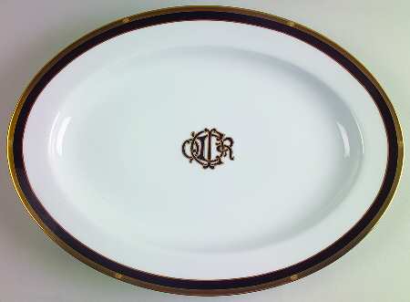 Dior Monogram Black 14" Oval Serving Platter