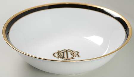 Dior Monogram Black 9" Round Vegetable Bowl