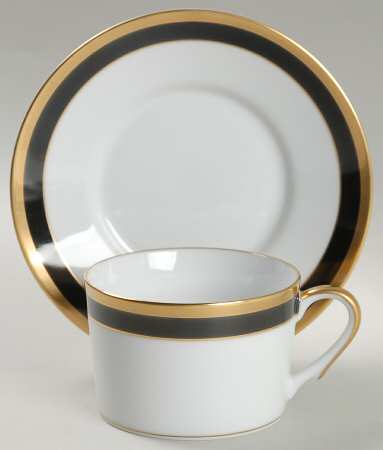 Dior Monogram Black Flat Cup & Saucer Set