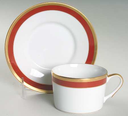 Dior Monogram Red Flat Cup & Saucer Set