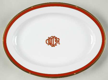 Dior Monogram Red 14" Oval Serving Platter