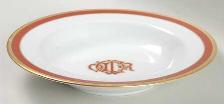 Dior Monogram Red Rim Soup Bowl