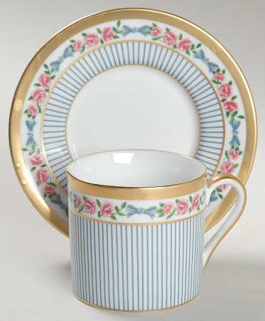 Dior Rose Flat Demitasse Cup & Saucer Set