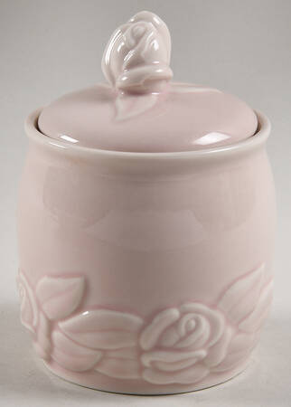 French Country Rose Raspberry Sugar Bowl & Lid
