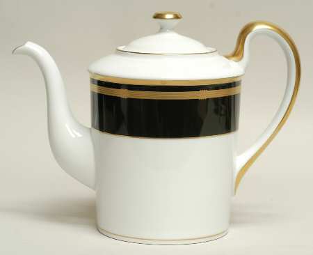 Gaudron Onyx (Gold Trim) Coffee Pot & Lid
