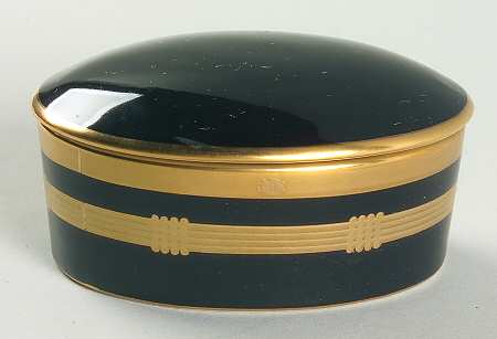 Gaudron Onyx (Gold Trim) Oval Box & Lid