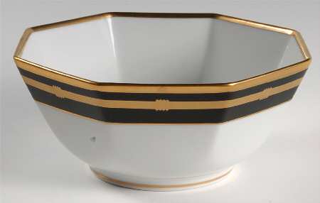 Gaudron Onyx (Gold Trim) 7" Octagonal Vegetable Bowl
