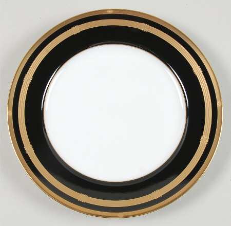 Gaudron Onyx (Gold Trim) Salad Plate by Christian Dior