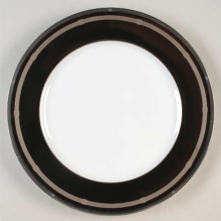 Gaudron Onyx (Platinum Trim) 12" Chop Plate (Round Platter)