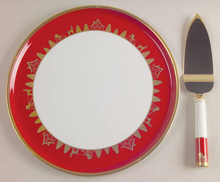 Joyieux Noel Cake Plate and Server (Boxed Set)