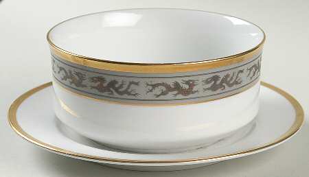 Mandarin Dynasty Gravy Boat with Attached Underplate