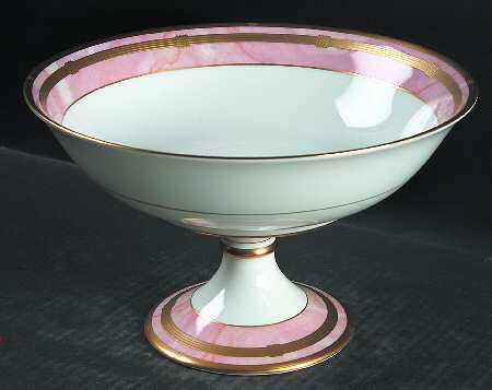 Gaudron Marbre Rose Round Compote (Height X Width)