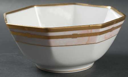 Gaudron Marbre Rose 7" Octagonal Vegetable Bowl