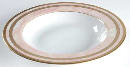 Gaudron Marbre Rose Large Rim Soup Bowl