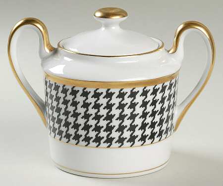 Pied De Poulet Noir (Black) Sugar Bowl & Lid