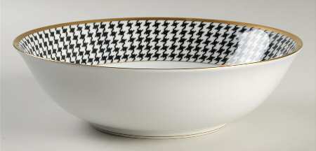 Pied De Poulet Noir (Black) 9" Round Vegetable Bowl