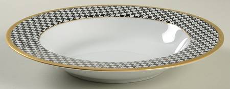 Pied De Poulet Noir (Black) Large Rim Soup Bowl