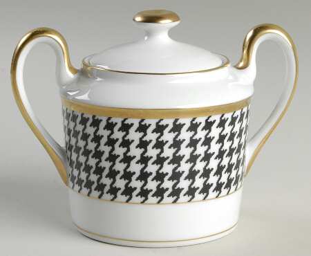 Pied De Poulet Platinum Sugar Bowl & Lid