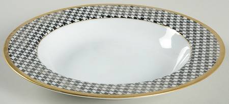 Pied De Poulet Platinum Large Rim Soup Bowl