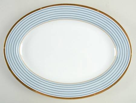 Tropez Blue 14" Oval Serving Platter