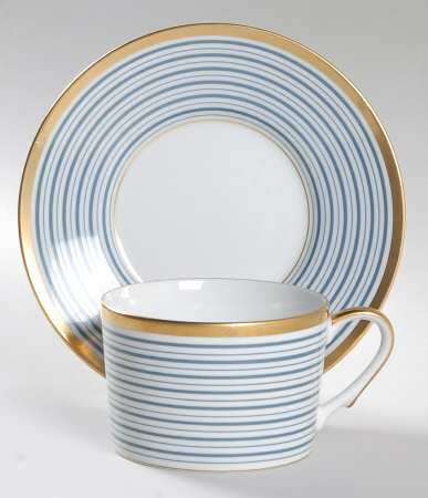 Tropez Blue Flat Cup & Saucer Set
