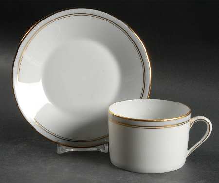 Ambassade Grey Flat Cup & Saucer Set