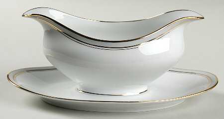 Ambassade Grey Gravy Boat with Attached Underplate