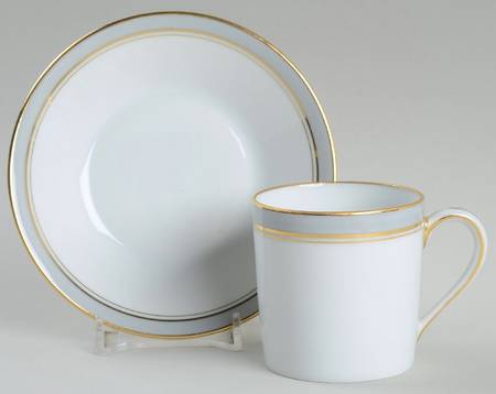 Ambassade Grey Flat Demitasse Cup & Saucer Set