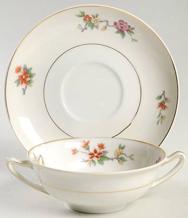 CHF22 (Verge) Flat Cream Soup Bowl & Saucer Set